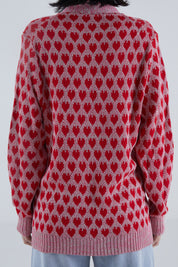 Cardigan Cuoricini Red Lipstick