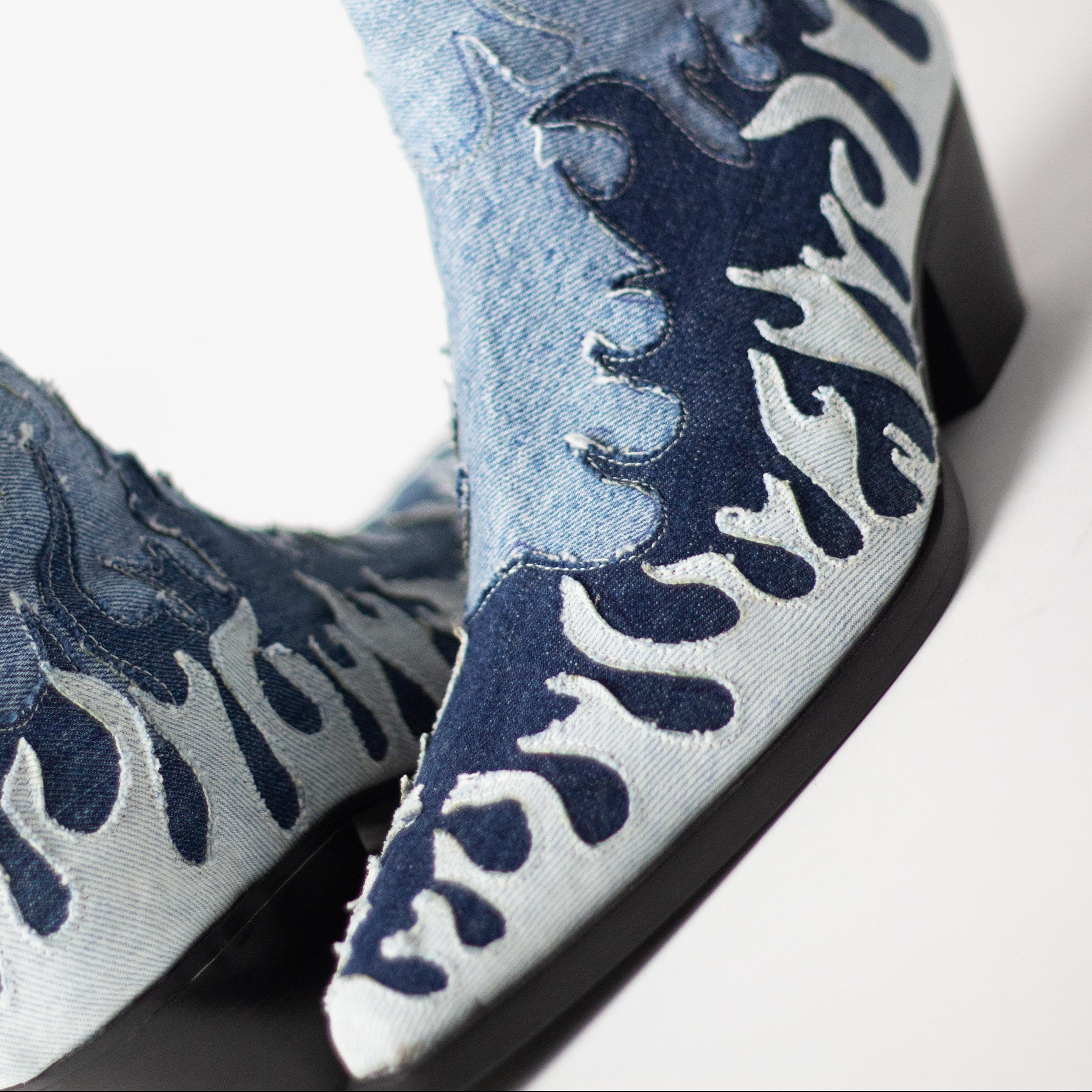 NTMB X TDS FLAMES DENIM BOOTS