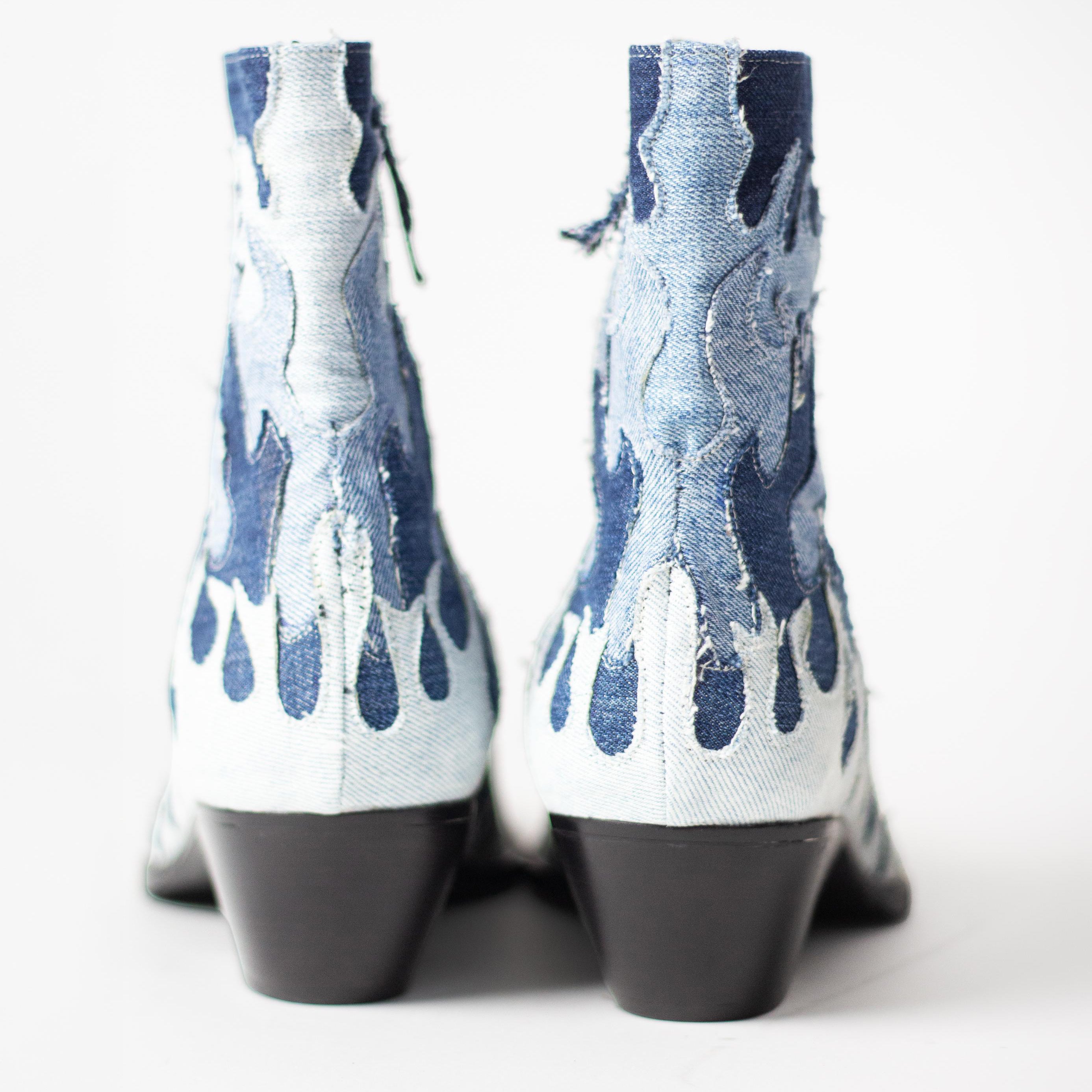 NTMB X TDS FLAMES DENIM BOOTS